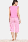 Zivame Summer Thyme Knit Cotton Capri Set - Begonia pink — thumbnail 4